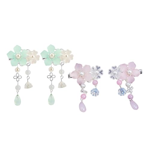 Veemoon 2 Paare Antike Haarspangen für Mädchen im Traditionellen Stil für Festlichkeiten und Alltag für Kleine Prinzessinnen Vielseitig Einsetzbar als Haarschmuck oder Dekoration von Veemoon