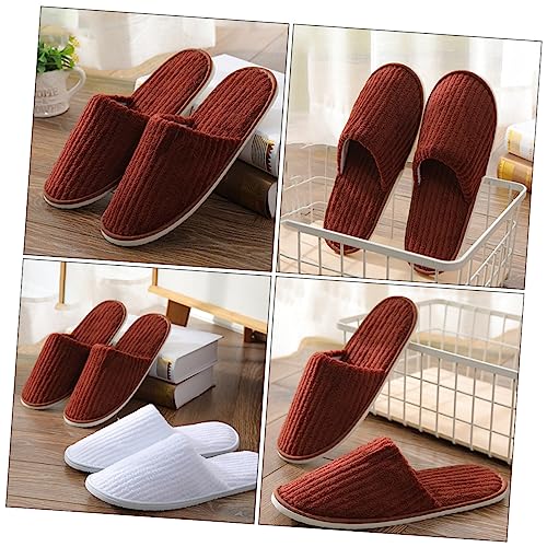 Veemoon 2 Paare Dicke Hausschuhe aus Atmungsaktivem Material Rutschfest mit Rutsch Sohle Bequeme Gästepantoffeln für Zuhause und in Kaffee Waschbare Slippers für Damen und Herren von Veemoon