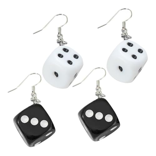 Veemoon 2paare Würfelohrringe Für Frauen Baumelnde Würfel-tropfenanhänger Punk-würfel-design Harzmaterial Leicht Und Angenehm Zu Tragen Ästhetische Accessoires von Veemoon