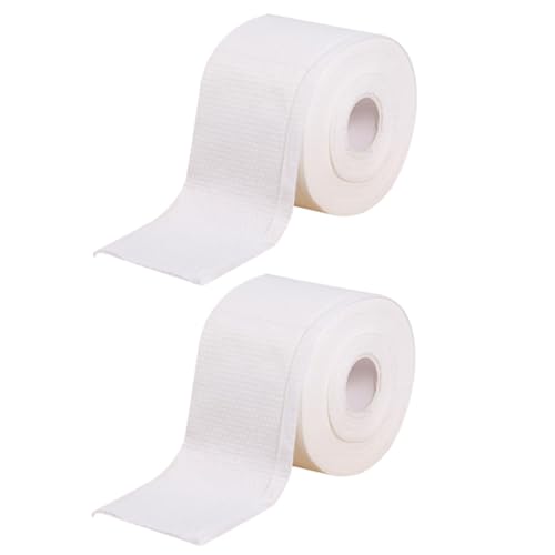 Veemoon 2 Rollen Einweg Gesichts Handtücher aus Baumwolle Cleansing Towelette für Make Up Entfernung und Hautreinigung Hypoallergen für Trockene und Anwendungen für Reisen und Outdoor von Veemoon