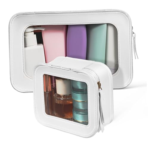 Veemoon 2stücke Transparenter Kulturbeutel Make-up-Taschen Mit Reißverschluss Durchsichtige Reisetasche Für Damen Organizer-Tasche Für Kosmetik Und Hautpflege Klare Sichtbarkeit Und von Veemoon