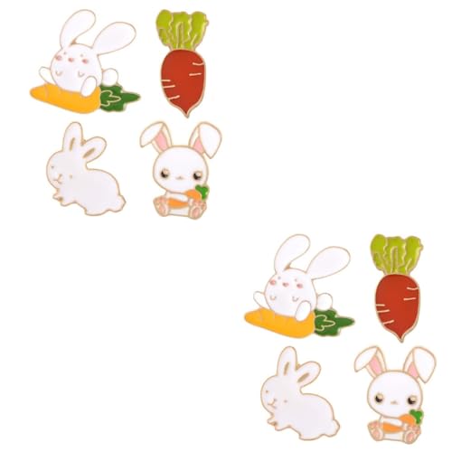 Veemoon 2 Sätze Carrot Rabbit Brosche Kreativer Tropfenöl Brustpin Niedlicher Karottenabzeichen Schmuck Für Damen Zufälliger Für Alltagsmode 4 Stücke * 2 von Veemoon