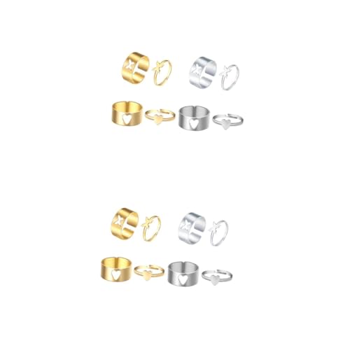 Veemoon 2 Sätze Couple Ring Set Teiliges Set Mit Herz Schmetterlingsdesign Langlebig Für Geburtstage Valentinstag Besondere Anlässe Romantische Partner Ringe Für Ihn 4 Paare * 2 von Veemoon