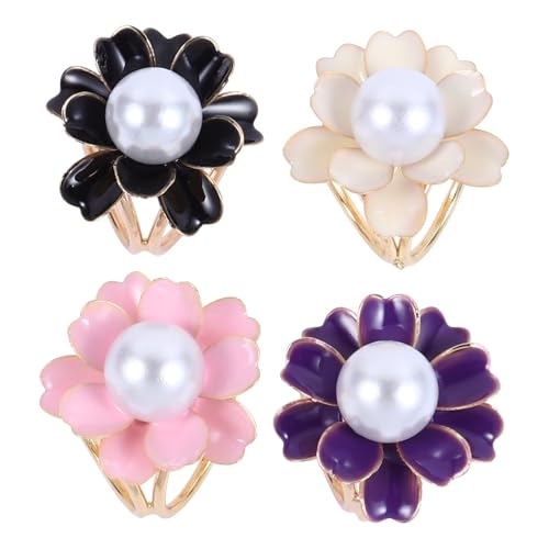 Veemoon 2 Sätze Delicate Scarf Buckle Mit Blumenmuster Zinklegierung Leicht Tragbar Für Schals Umhänge Langlebig Rostbeständig Perfektes Accessoire Für 4 Stücke * 2 von Veemoon