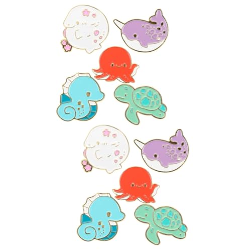 Veemoon 2 Sätze Teiliges Cartoon Tier Broschen Lustige Emaille Anstecker Für Kleidung Taschen Schals Niedliche Meeresbewohner Designs Erwachsene 5 Stücke * 2 von Veemoon