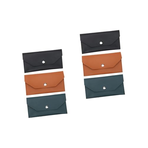 Veemoon 2 Sätze Teiliges Pu Kartenetui Wallet Für Männer Tragbare Kartenhülle Mit Druckknopf Stilvoller Geldbeutel Für Visitenkarten Und Bargeld Praktische Aufbewahrungslösung 3 Stücke * 2 von Veemoon