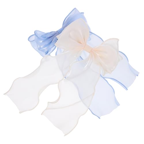Veemoon 2 Stck Haarklammern mit Schleifen Design Rutschfeste Haarclips für Frauen Leicht und Langlebig Geeignet für Partys Feste Alltag in Champagner und Blau Dekorativer Haarschmuck von Veemoon