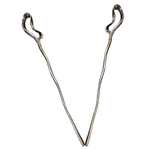 Veemoon 2 Stck Teiliges Chinesische Haarnadeln aus Metall Unregelmäßige Haarschmuck Stäbchen für Damen Eleganter Vintage Stil Glatte Oberfläche Geeignet für Hochzeiten Partys und DIY von Veemoon