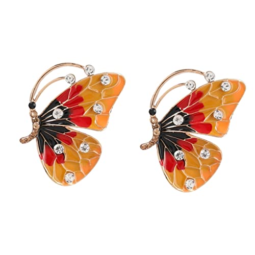 Veemoon 2 Stck. Alloy Rhinestone Inlaid Butterfly Brooch für Frauen Brosche Kleidung Taschen Accessoires für Besondere Anlässe Wie Hochzeiten Partys Farben von Veemoon