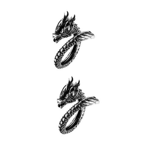 Veemoon 2 Stck. Retro Drachenring für Männer Öffnungsring im Vintage Handgefertigter Schmuck für Besondere Anlässe für Geburtstage Hochzeiten Jubiläen Veemoon 2 Stck. Retro Drachenring für Männer Öffnungsring im Vintage Handgefertigter Schmuck für Besondere Anlässe für Geburtstage Hochzeiten Jubiläen von Veemoon