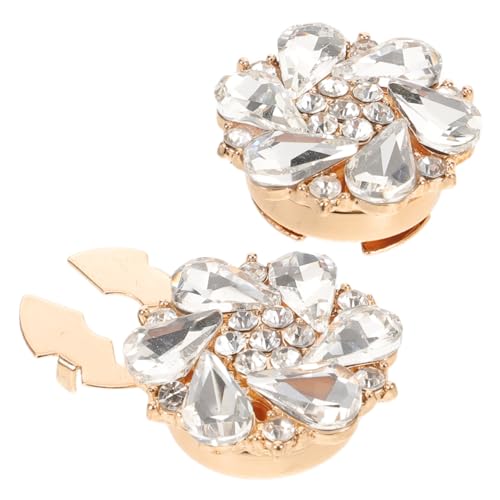 Veemoon 2 Stück Abnehmbare Strass Knopfabdeckungen Metall Knopfverzierungen für Hemden Elegante Manschettenknopf-ornamente Sicherer Halt Kompakt und Tragbar für Damenblusen von Veemoon