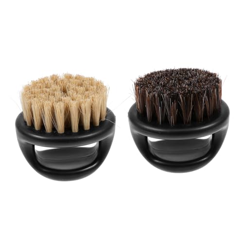 Veemoon 2 Stück Bartpflegebürste Weichen Borsten Handliche Rasierpinsel für Männer zum Bartstyling Natürlichen Bartreinigung Tragbar für Traditionelle Nassrasur von Veemoon