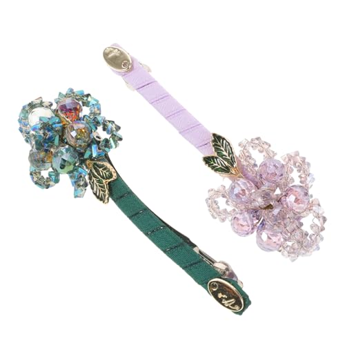 Veemoon 2 Stück Blumen-haarclips mit Künstlichen Kristallakzenten Fester Griff Frühlingsklammern für Brautstyling Sommerstrand Vielseitiges Damen-accessoire Grün von Veemoon
