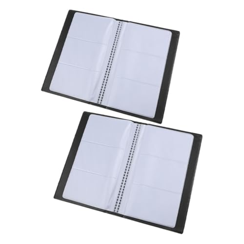 Veemoon 2 Stück Business Card Organizer Pu Leder Visitenkartenmappe für Kartenaufbewahrung Kompakter Kartenhalter für Kreditkarten Belege und Pokerkarten Schwarzes Business notizbuch von Veemoon