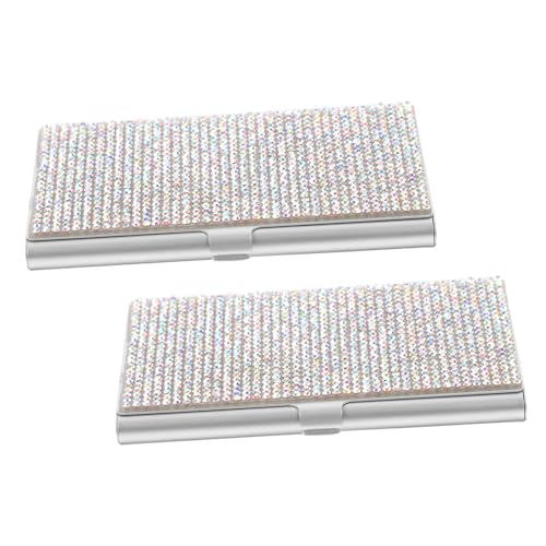 Veemoon 2 Stück Business Kartenhalter Aluminiumlegierung Kratzfester Leichter Kompakter Organizer für Büro Reise Geldbörse Tragbare Visitenkartenbox für Professionelle Nutzung von Veemoon