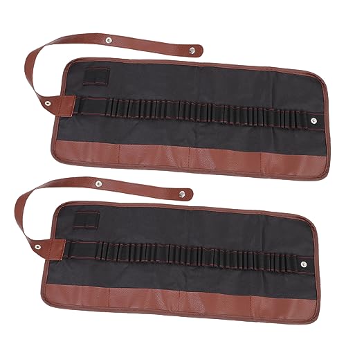 Veemoon 2 Stück Canvas Bleistift Organizer Stifteetui für Künstler Praktischer Zeichnungsstift Aufbewahrungstasche für Schule und Studium Langlebig und Kompakt für Stifte von Veemoon