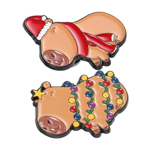 Veemoon 2 Stück Süße Ebene Broschen Cartoon Anstecker Metall Emaille Brosche für Rucksäcke Anstecker für Damen und Mädchen Robuste und Ebene Accessoires von Veemoon