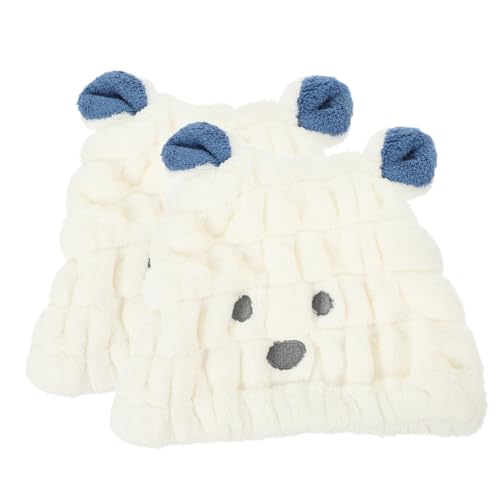 Veemoon 2 Stück Cartoon Haartrockenkappe für Schnelltrocknendes Handtuch aus Korallenfleece Super Saugfähig für Hause und Unterwegs Schützt das Haar vor Frizz von Veemoon