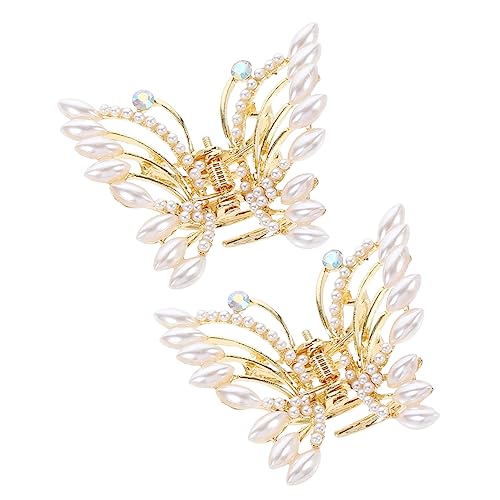 Veemoon 2stücke Perlen-haarklammer Aus Metall Zarte Frauen-haar-accessoire Kopfschmuck Mit Perlen-design Schmückende Haarspange Für Alltag Und Anlässe von Veemoon