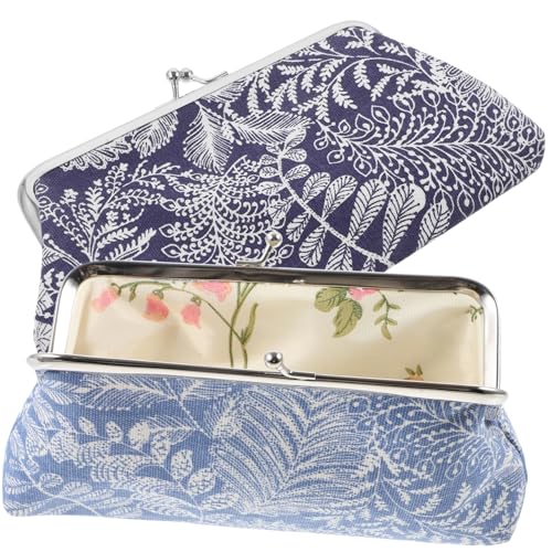 Veemoon 2 Stück Damen Handtaschen Canvas Praktische Geldbörse für Münzen Handheld Kompakt Leicht für Unterwegs von Veemoon