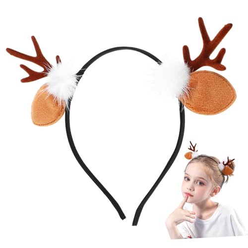 Veemoon 2 Stück Dekoratives Elchgeweih Haarband für Weihnachts Kopfschmuck mit Niedlichen Haarclips Haardekoration für Festlichkeiten und Fotos von Veemoon