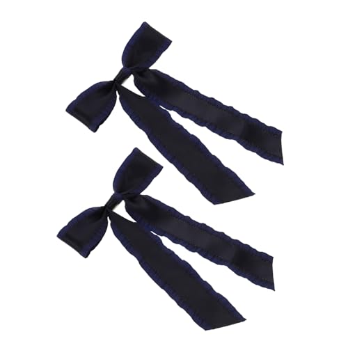 Veemoon 2 Stück Dunkelblaue Haarschleifen Handgefertigte Haarklammern mit Schleifen Langlebige Haarspangen für Damen und Mädchen Einfach zu Tragen Geeignet für Alltag Party und Hochzeit von Veemoon