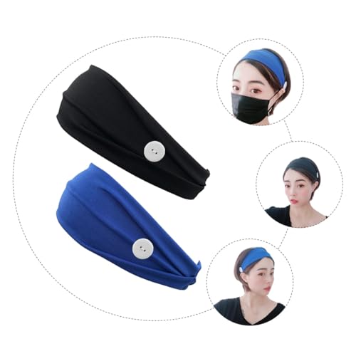 Veemoon 2 Stück Elastisches Damen Stirnband mit Knopf Schweißabsorbierend Komfortabel für Sport und Fitness Vielseitig Einsetzbar Passt für Kopfgrößen Verhindert Haarvorfall bei von Veemoon