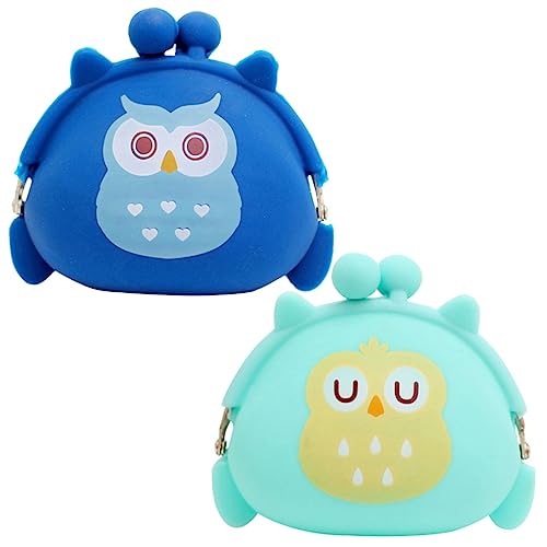 Veemoon 2 Stück Eule Geldbörse geldbörse portmonee handtaschenorganizer mini Portemonnaie Geldbeutel kleine Kupplung Cartoon-Geldbörse Geldbörse für Kieselgel von Veemoon