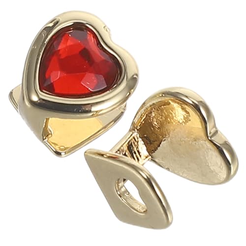 Veemoon 2 Stück Fake Tooth Cap für Rapper Kostüme Zähne Grills mit Herzförmigen Acryl Rhinestones Rapper Zähne Zubehör von Veemoon