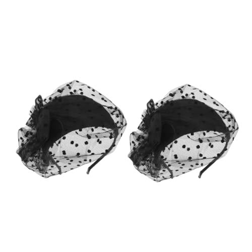 Veemoon 2 Stück Fascinator Haarreif Damen Teilig Vintage Stil mit Spitze und Netzschleier Retro Kopfschmuck für Hochzeiten Tea Party und Festliche Anlässe Bequem und Leicht Eleganter Braut von Veemoon
