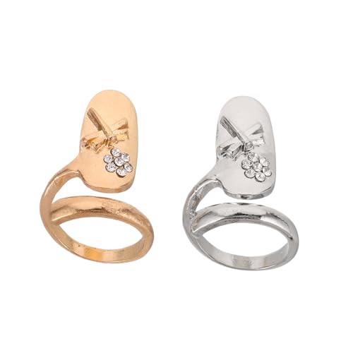 Veemoon 2stücke Nagelringe Für Frauen Nail Art Strass Nägel Schmuck Fingertip Ringe Frauen Nagel Dekorationen Modische Nail Art von Veemoon
