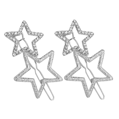 Veemoon 2 Stück Funkelnde Haarklammern mit Sternmotiv Rutschfeste Haarschmuck Accessoires aus Langlebiger Dekorative Styling Clips für Damen und Mädchen für Alltag und Festliche Anlässe von Veemoon