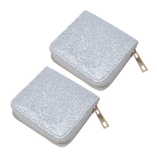 Veemoon 2 Stück Glitzer-geldbörse: Kompakte Pailletten-münzbörse Mit Kartenetui Für Damen – Kurze Aufbewahrungstasche Mit Reißverschluss Für Kleingeld Für Abschlussgeschenke Und von Veemoon