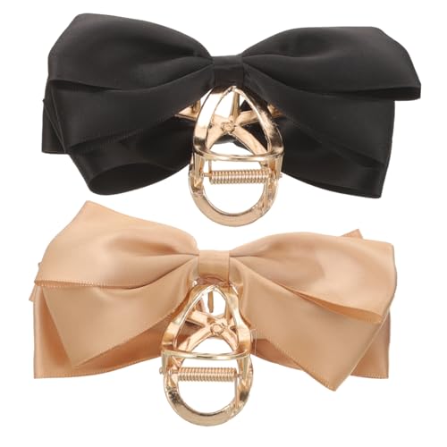 Veemoon 2 Stück Große Haarklammer mit Schleife Doppelseitige Haarkralle aus Metall Starke Kieferklammer für Damen Modisches Haaraccessoire für Alltag Hochzeit Party Langlebig und von Veemoon