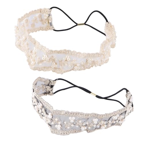 Veemoon 2 Stücke Süßes Spitzen Haarband mit Perlen Elastisches Kopfbedeckung für Frauen Zarte Haaraccessoires für Hochzeiten und Partys Veemoon 2 Stücke Süßes Spitzen Haarband mit Perlen Elastisches Kopfbedeckung für Frauen Zarte Haaraccessoires für Hochzeiten und Partys von Veemoon