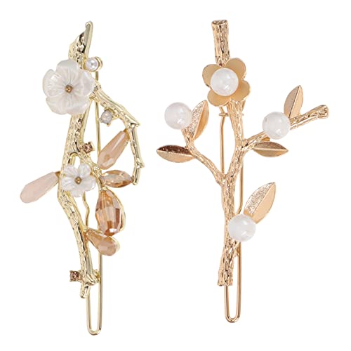 Veemoon 2 Stück Haarklammern mit Blumen und Perlendekor Haarschmuck Accessoires für Damen und Mädchen Komfortabel Langlebig für Partys und Festliche Anlässe von Veemoon