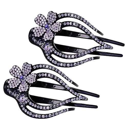 Veemoon 2Stücke Strass Haarklammern Entenschnabel Clips für Damen Rutschfeste Haaraccessoires für Partys und Alltag Design für Charmante Frisuren von Veemoon