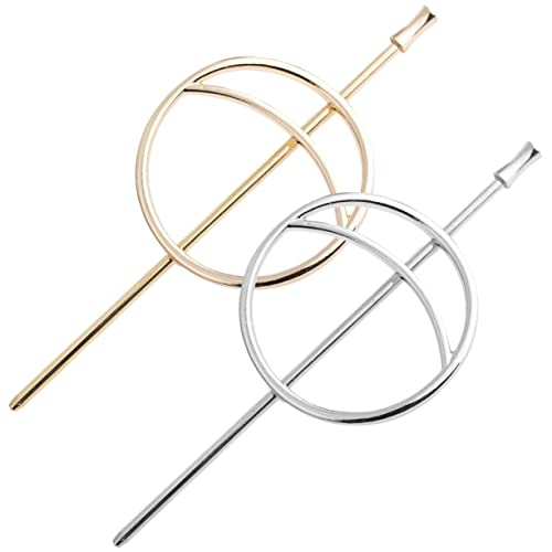 Veemoon 2 Stück Haarnadel aus Metall Haarklammern für Hochsteckfrisuren Dekorative Haarschmuck für Damen für Hochzeit und Besondere Anlässe Gold und Silber von Veemoon