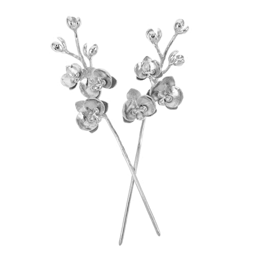 Veemoon 2 Stück Haarnadeln: Blumen-haarnadeln, Traditionelle Chinesische Haarnadeln – Schmetterlings-orchideen-haarstäbchen Für Hanfu-brautparty-frisuren von Veemoon