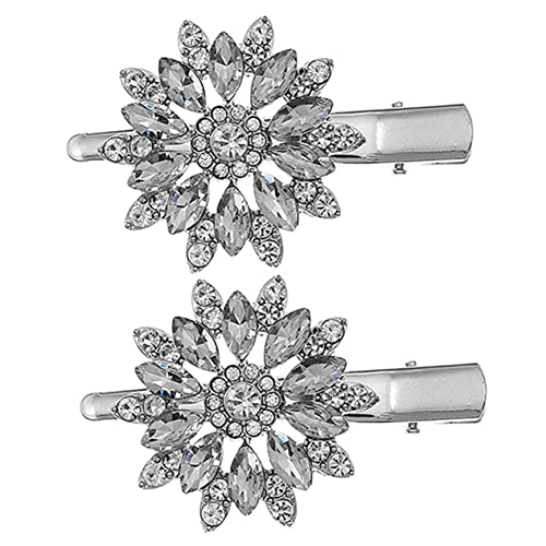Veemoon 2 Stück Haarspangen mit Blumen Design Haarklammern für Damen Funkelnde Haaraccessoires für Hochzeiten Partys und Besondere Anlässe von Veemoon