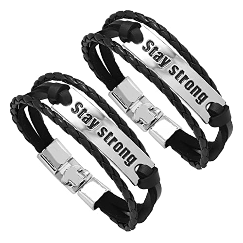 Veemoon 2 Stück Herren Armband Geflochtene Handgelenkdekoration Teiliges Modisches Leichtes Design Punkige Outfits Besondere Anlässe Hautfreundlich von Veemoon