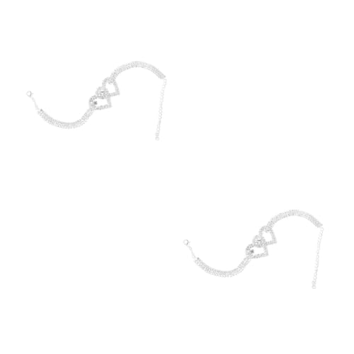 Veemoon 2 Stück Herzförmige Fußkette Verstellbar Fußschmuck für Strand Damen Fußkette Hochwertigem Material für Sommerliche Outfits Glitzernde Accessoires für Jede Gelegenheit von Veemoon