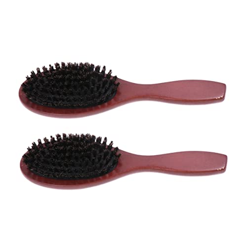 Veemoon 2 Stück Holzhaarkämme mit Borsten Kopfhaut Massagekämme für Männer und Ergonomisches Design für Schmerzfreies Entwirren und Tägliche von Veemoon