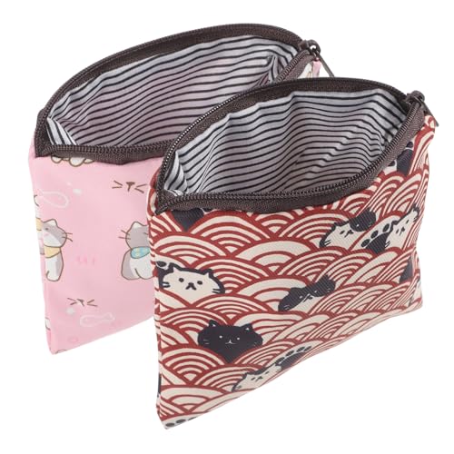 Veemoon 2 Stück Hygienetasche für Damen Waschbare Aufbewahrungstasche für Menstruationsprodukte Praktischer Organizer für Lippenstift Schmuck Kreditkarten für Reisen und Unterwegs von Veemoon