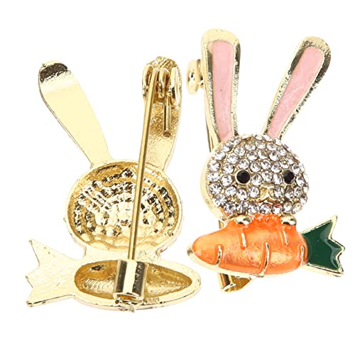 Veemoon 2stücke Hasenbrosche Metallbrosche Cartoon Tieranstecknadel Für Kleidung Schal Hut Dekoration Für Damenkleidung von Veemoon