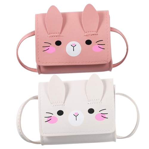 Veemoon 2stücke Kuschelige Kaninchen Umhängetasche Für Mädchen Niedliche Crossbody Geldbörse in Weiß Und Rosa Leicht Und Tragbar Für Reisen Shopping Und Besondere Anlässe Geschenk Für Teen von Veemoon