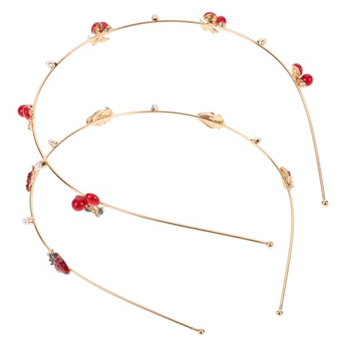 Veemoon 2 Stück Kirsch Erdbeer Haarbänder Süße Frucht Stirnbänder für Langlebiges Haarschmuck Accessoire für Partys und Familienfeiern von Veemoon
