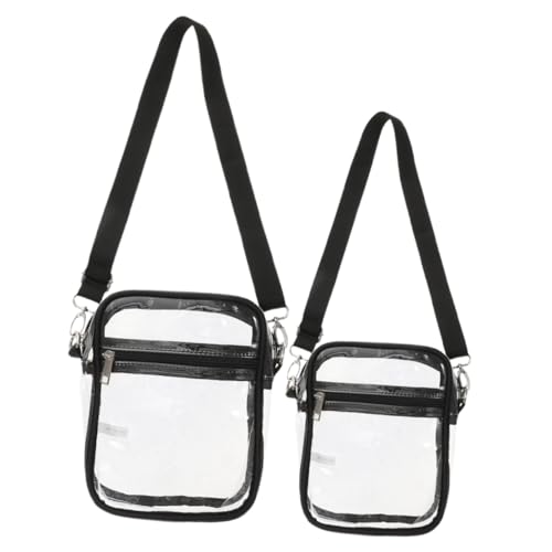 Veemoon 2 Stück Klares Teiliges PVC Crossbody mit Reißverschluss Verstellbare Transparente Umhängetaschen für Konzert und Stadion Stilvolle Leichte Schultertaschen für Damen und Herren von Veemoon