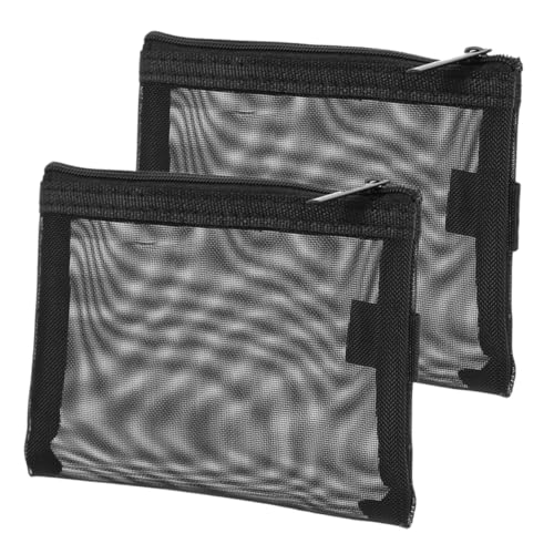 Veemoon 2 Stück Kompaktes Mesh Kosmetiktaschen aus Strapazierfähigem Nylon Leicht Reißfest und Transparent als Portable Makeup Organizer für Reisen und Alltag Einfach zu Reinigen und von Veemoon