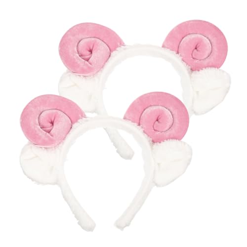 Veemoon 2stücke Schafe Ohren Horn Stirnband Stirnband Haarband Cartoon Atmungsaktiv Haar Accessoire Für Halloween Und Fotos von Veemoon